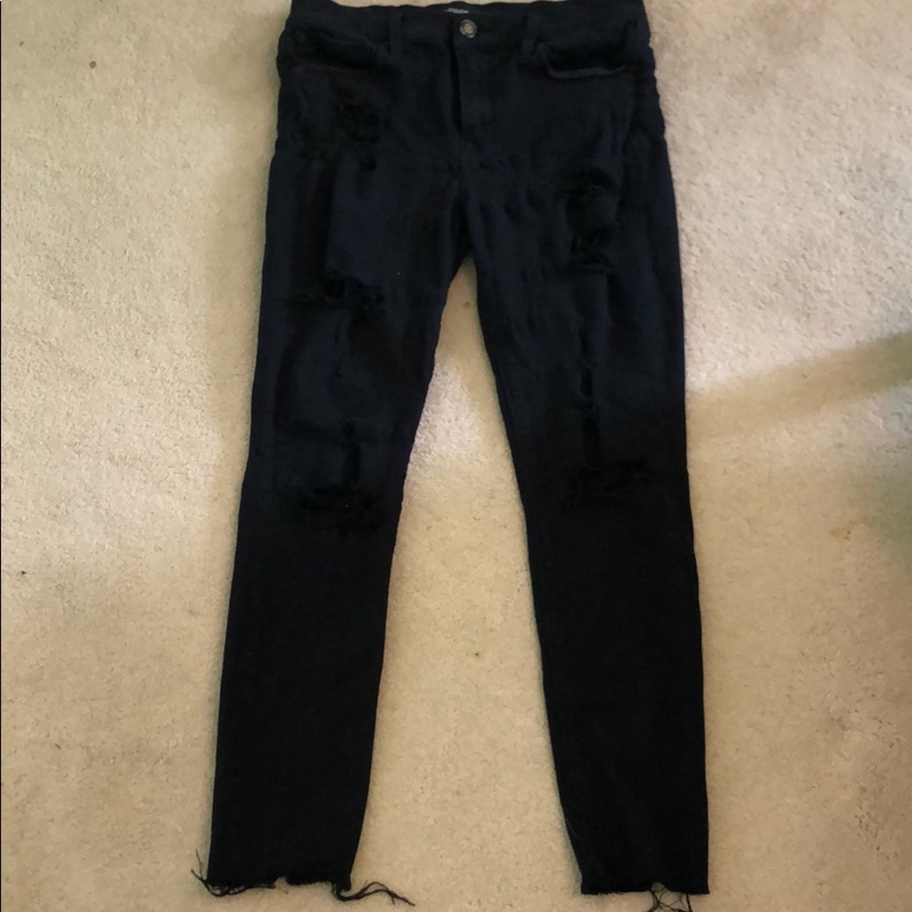 Express ripped black jean